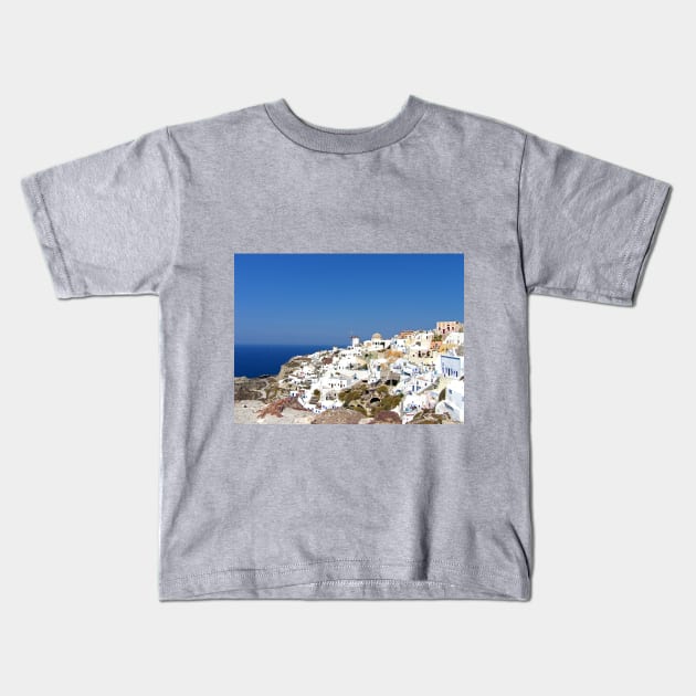 Oia Village III Kids T-Shirt by tomg